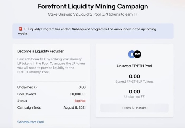 Forefront Liquidity Mining