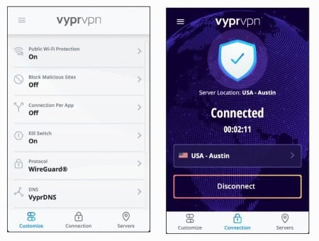 VyprVPN Connected VyprVPN Connected