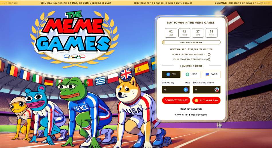 The Meme Games - Official Olympic Meme Games ICO Blast Off With $130K Raised In 24 Hours! - Brave New Coin