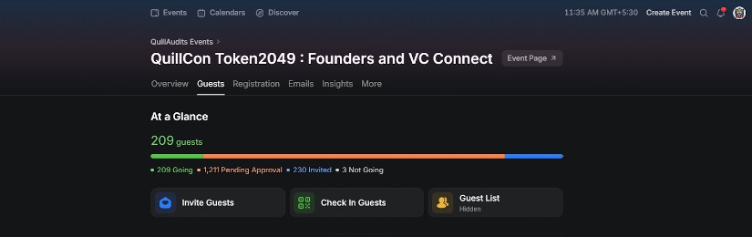 QuillCon Token2049 : Founders and VC Connect · Luma