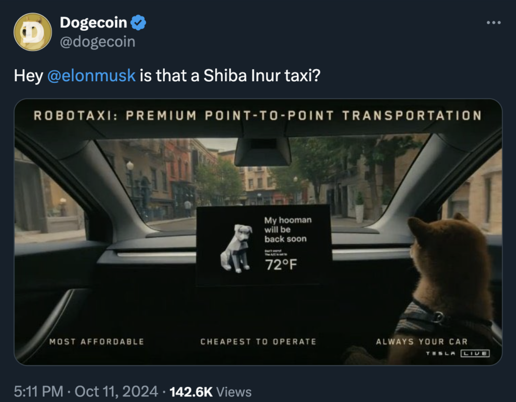 Elon Musk Teases Dogecoin Integration with Tesla Cybercab