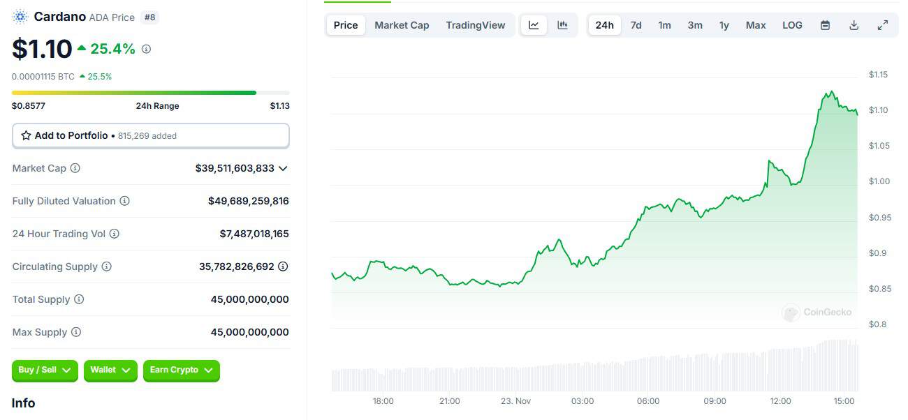 Cardano Price November