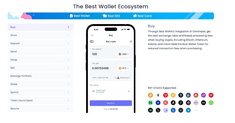 The comprehensive features of Best Wallet