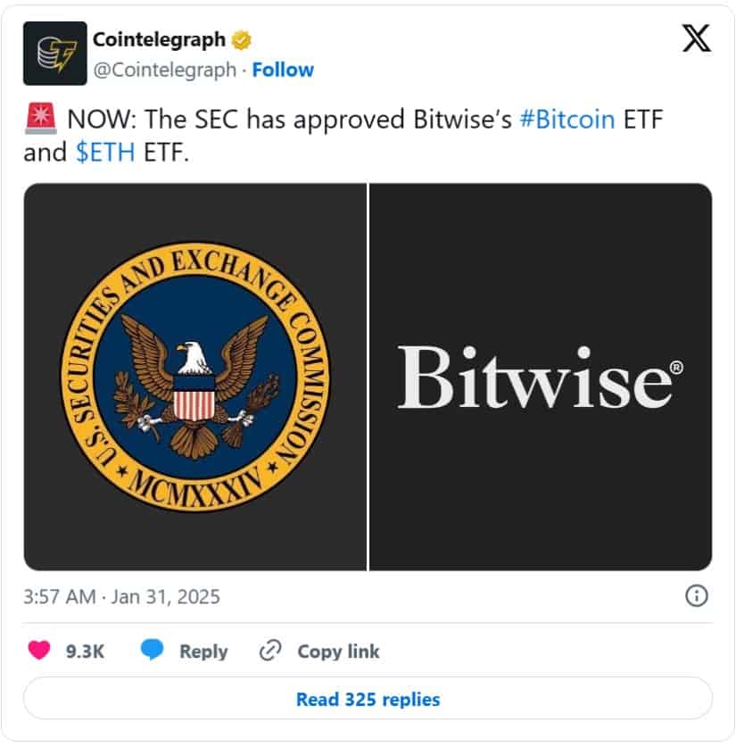 SEC Clears Bitwise Ethereum ETF