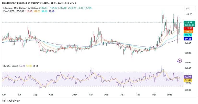 LTC/USD daily chart