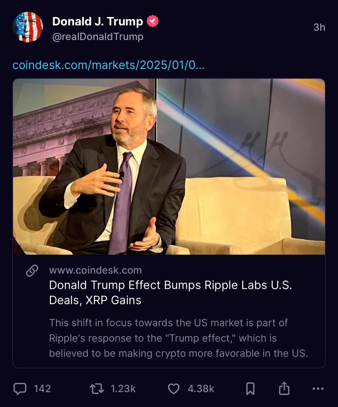 Trump Post About Ripple