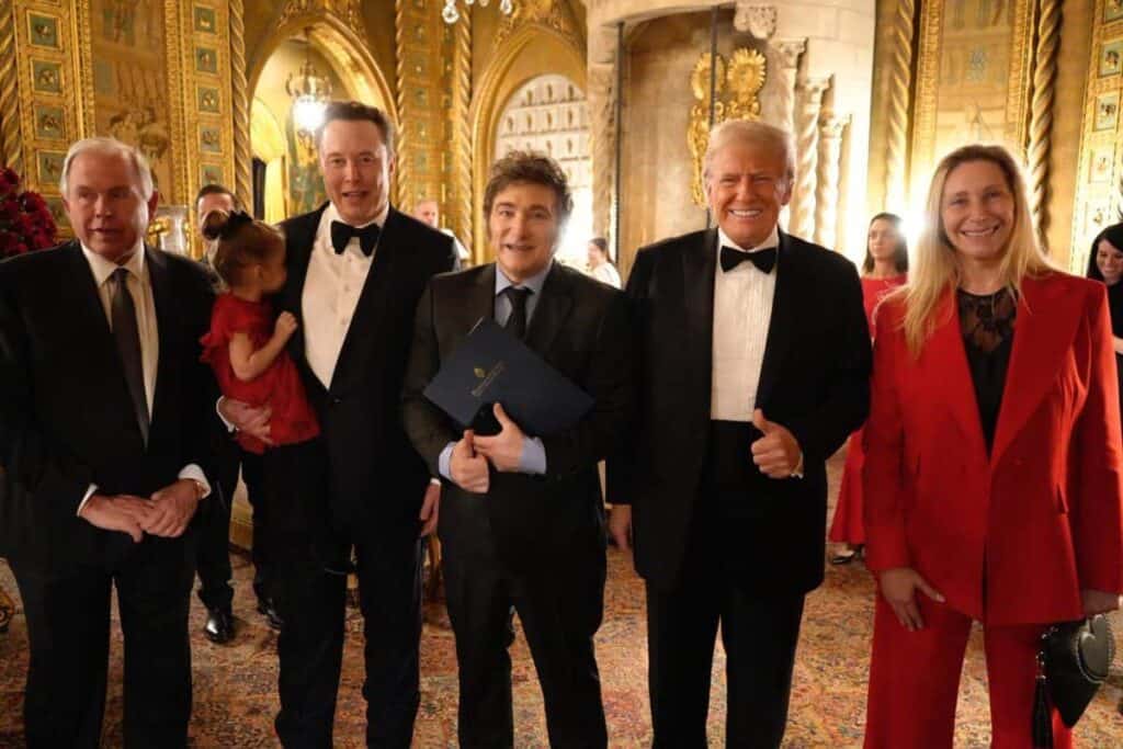 Trump with Musk and Milei