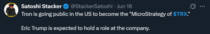 TRON Following MicroStrategy Path