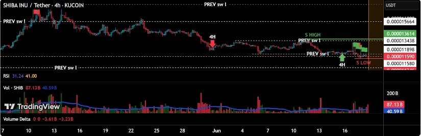 SHIB Faces Resistance at $0.00001189