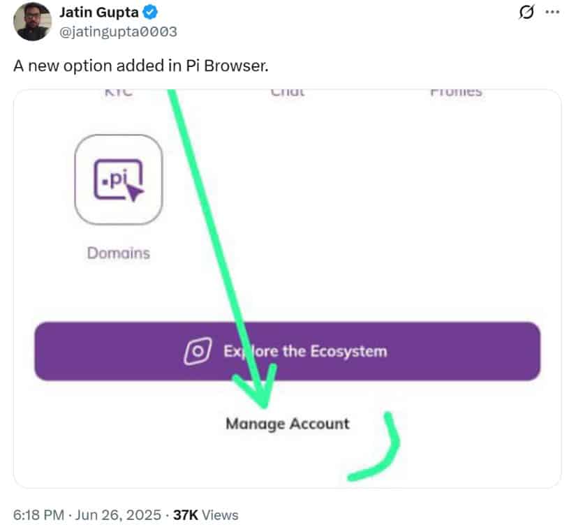 Pi Browser Adds Native Account Management