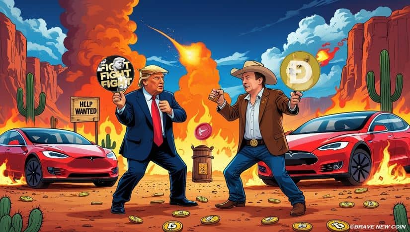 Bnc Jun 7-265 Musk–Trump Feud Rocks Meme Coins: $TRUMP Slumps, Dogecoin Retreats, Tesla Caught in the Crossfire