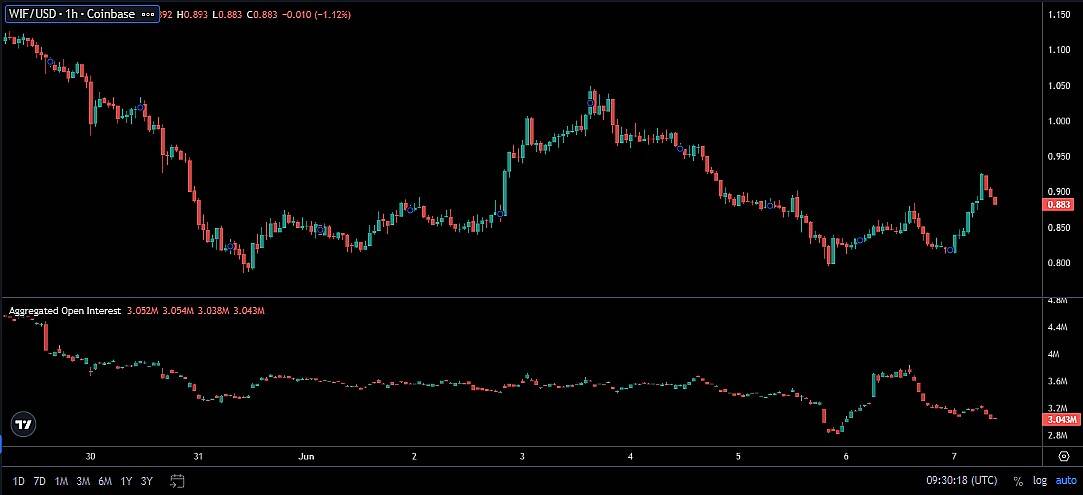 Dogwifhat chart 8th June