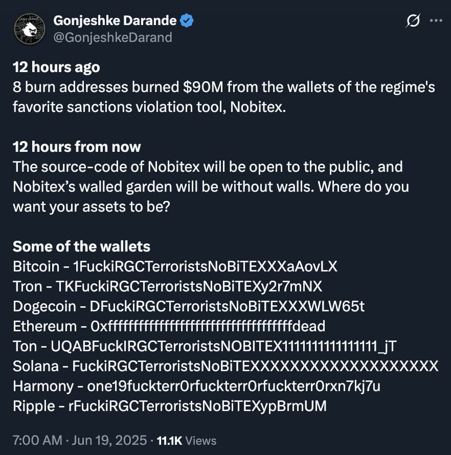 A suspected Israeli hacktivist group has gutted Iran’s top crypto exchange — not for money, but for message.