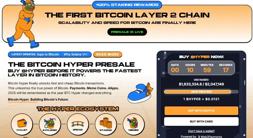 Bitcoin Hyper presale page