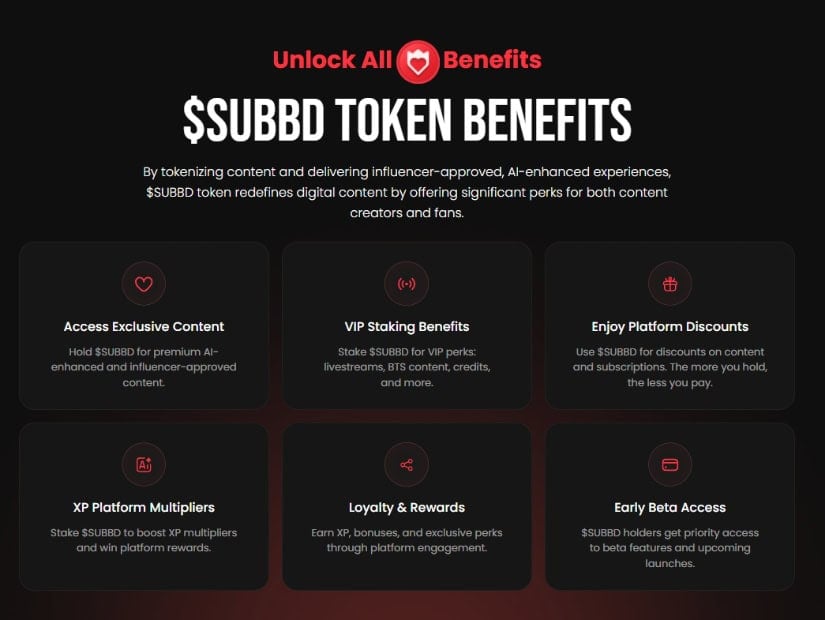 SUBDD Token ($SUBBD) – Content Creators and Fans Connect with Crypto, AI Tools