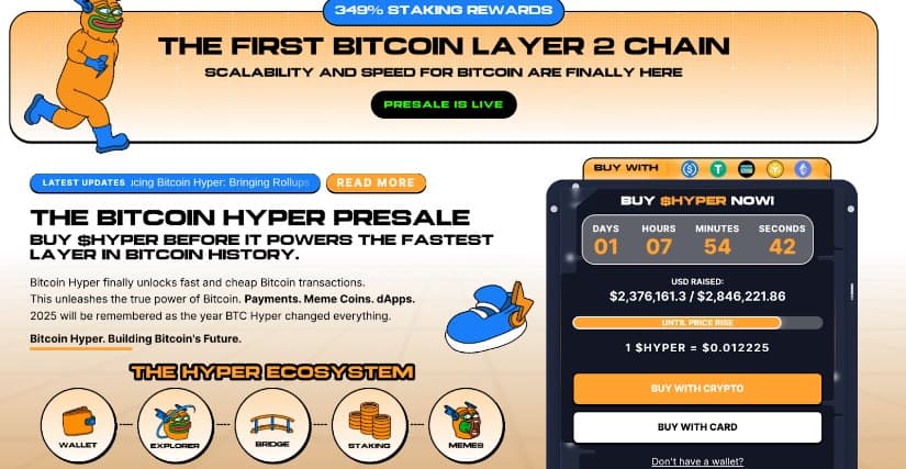 Bitcoin Hyper landing page.