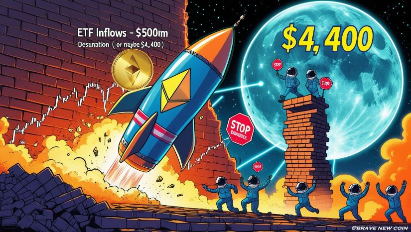 Ethereum (ETH) Price Prediction: Ethereum Eyes $4,400 After Breaking $3K Barrier With $500 Million Inflows