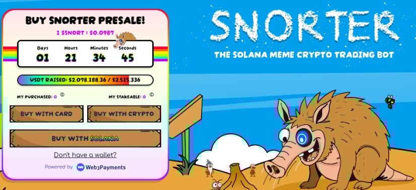 Snorter token presale page