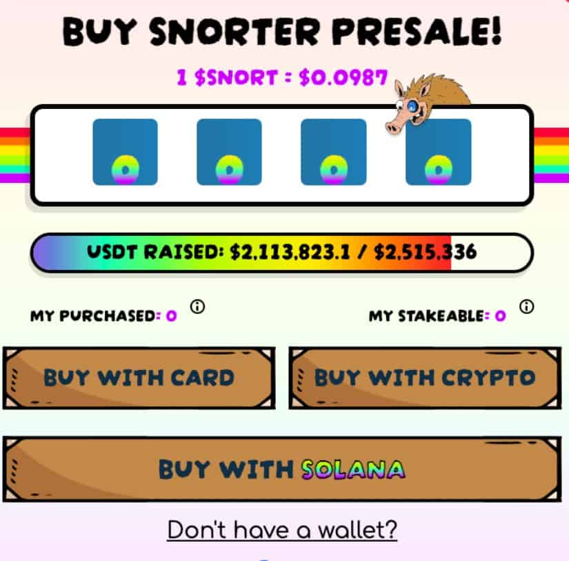 Buy Snorter Token presale.