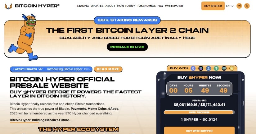 Bitcoin Hyper presale website.