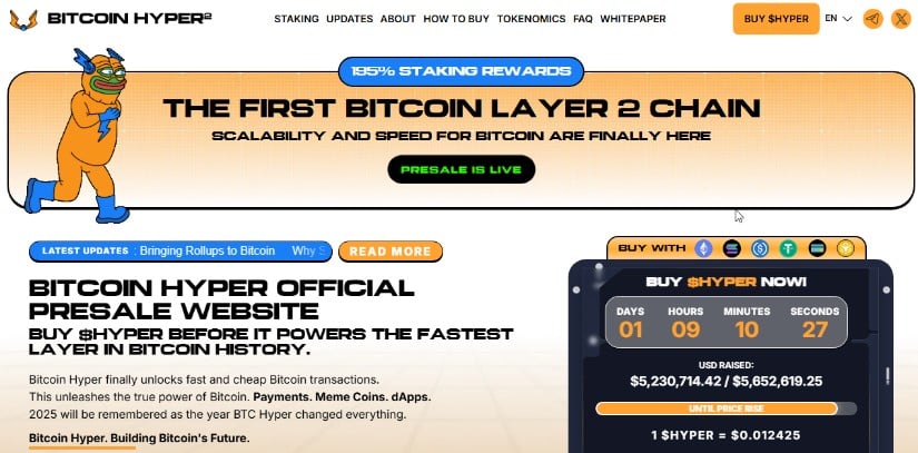 Bitcoin Hyper presale page