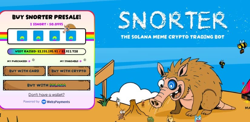 Snorter Token presale page