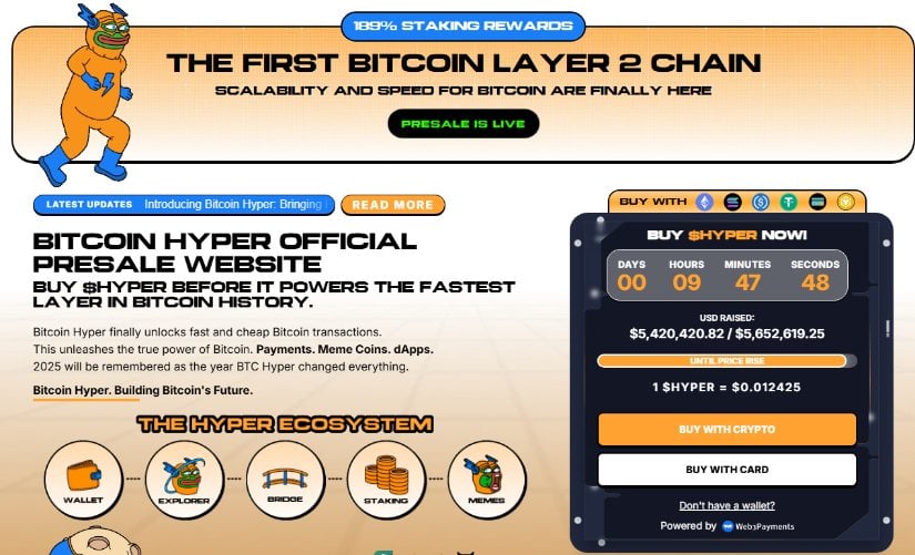 Bitcoin Hyper presale page