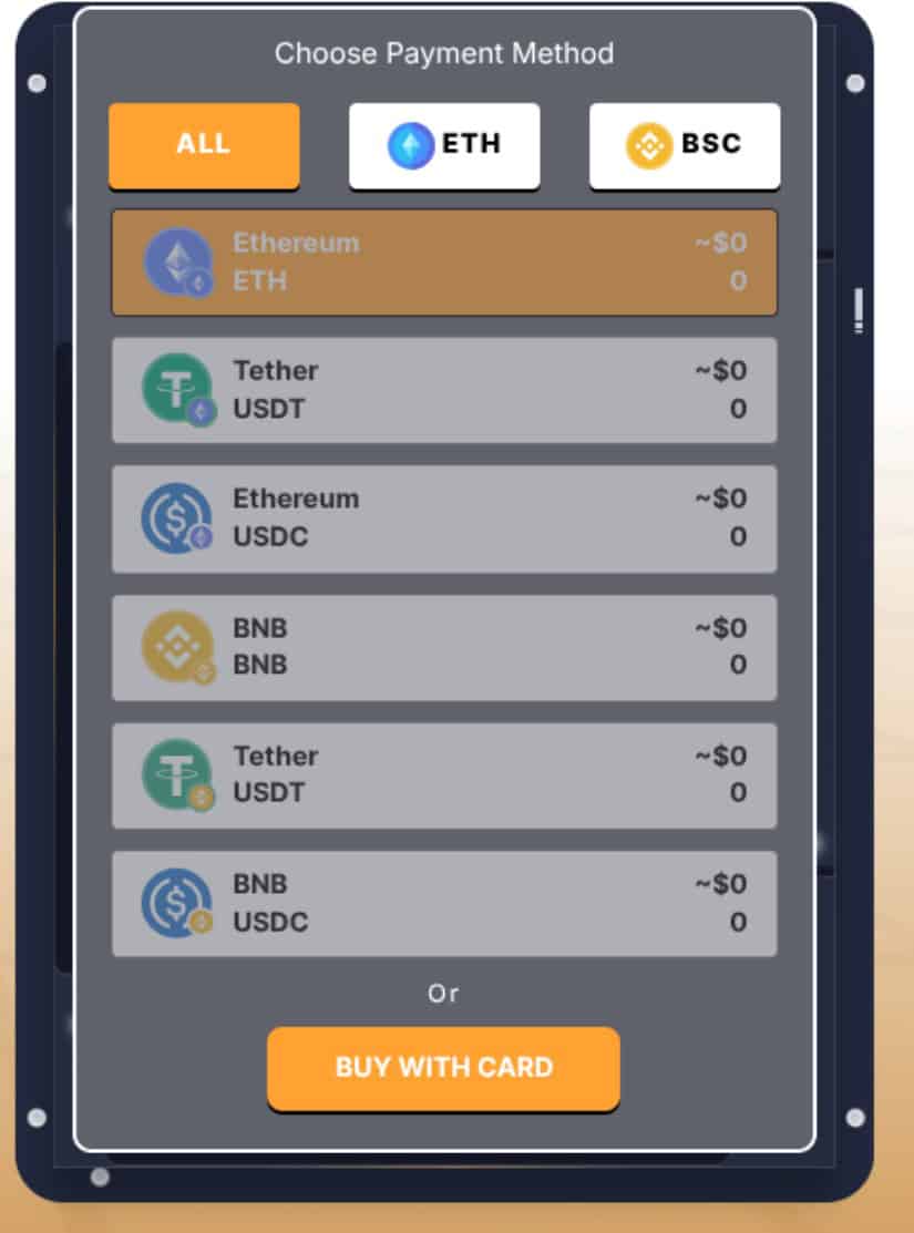 Bitcoin Hyper payment options. Source: Bitcoin Hyper