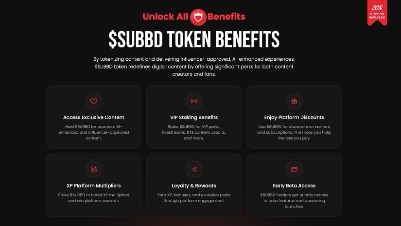 $SUBBD token's benefits