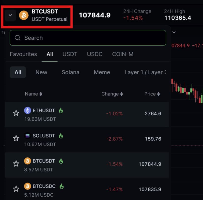 Select Your Trading Pair 