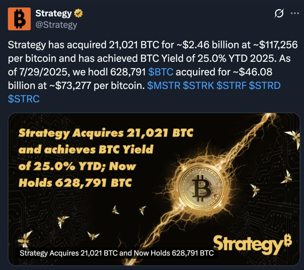 Strategy just made Wall Street history. The self-declared Bitcoin Treasury Company has closed the largest U.S. IPO of the year, raising a staggering $2.521 billion through the launch of its new STRC shares — Variable Rate Series A Perpetual Stretch Preferred Stock. Priced at $90 per share, the 28-million-share offering is not just a crypto flex — it’s a financial power move that fuses old-school capital markets with digital gold.