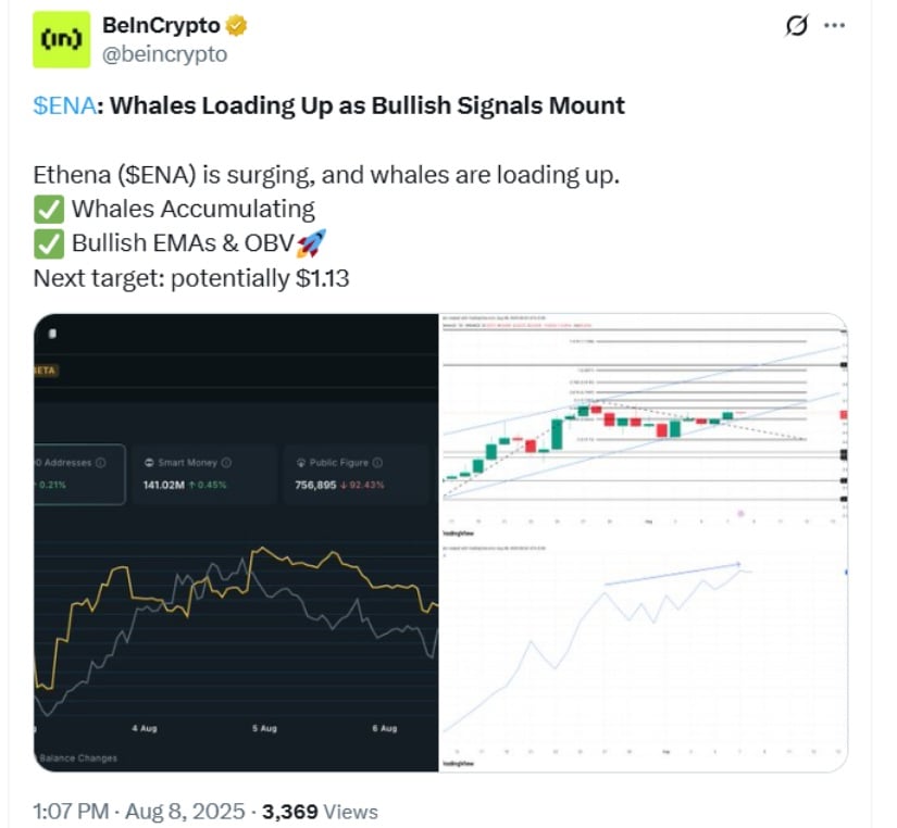 Whale Activity Adds Fuel to Ethena Crypto Prediction