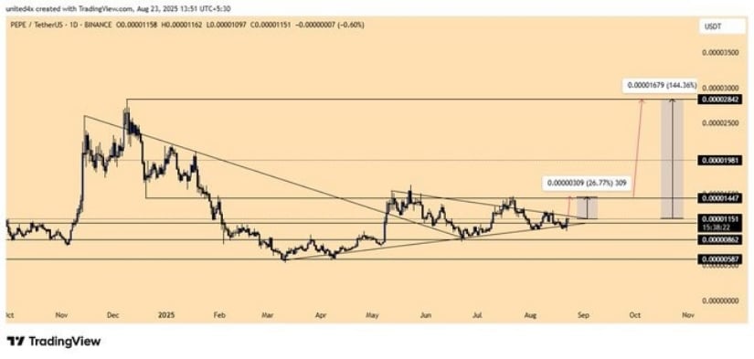 PEPE Breakout Pattern Points Higher