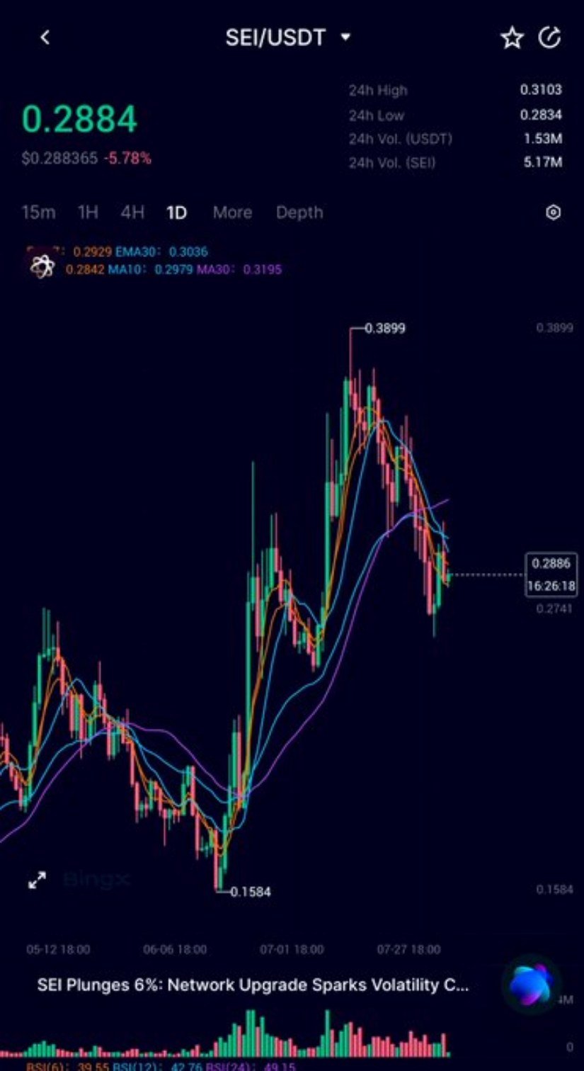 Sei price action and major support levels