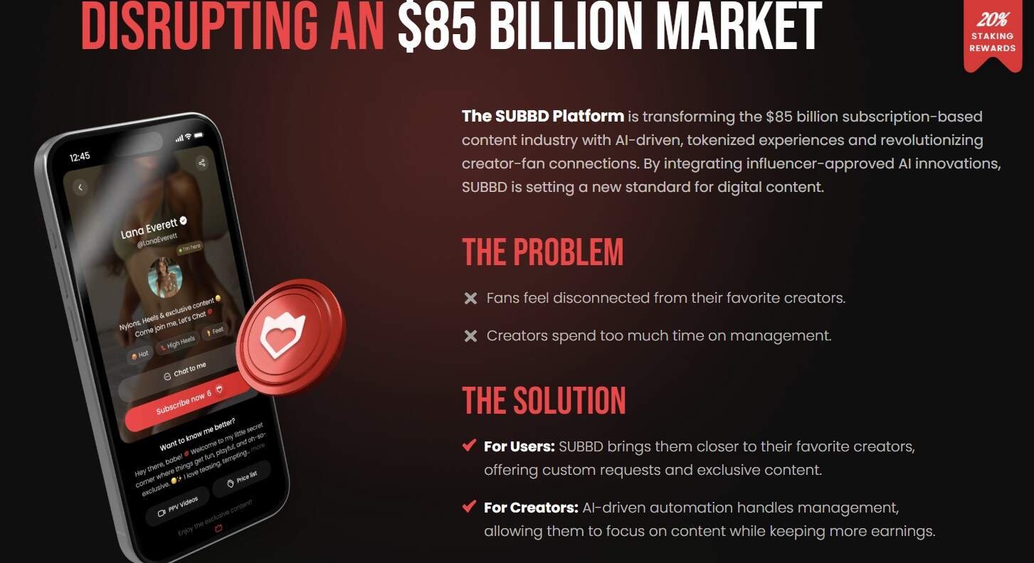 SUBBD Token ($SUBBD) Changing the $85B Online Content Industry