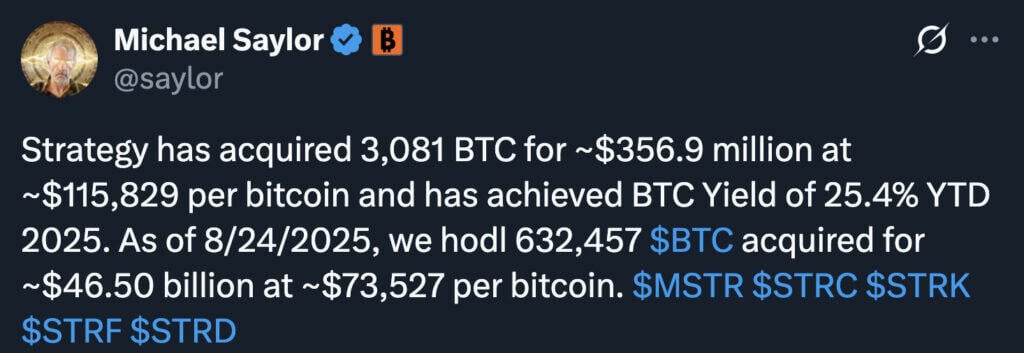 🟨CRYPTO ANALISI: "Michael Saylor: Strategia d'Acquisto e Rendimento Bitcoin"