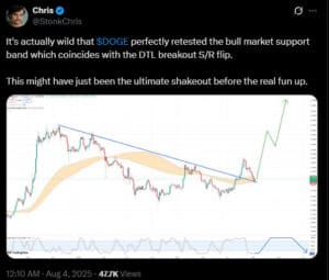 Stonk Chris comment on X about Dogecoin