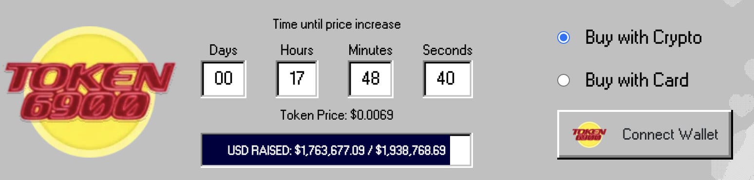 token6900 current price presale.
