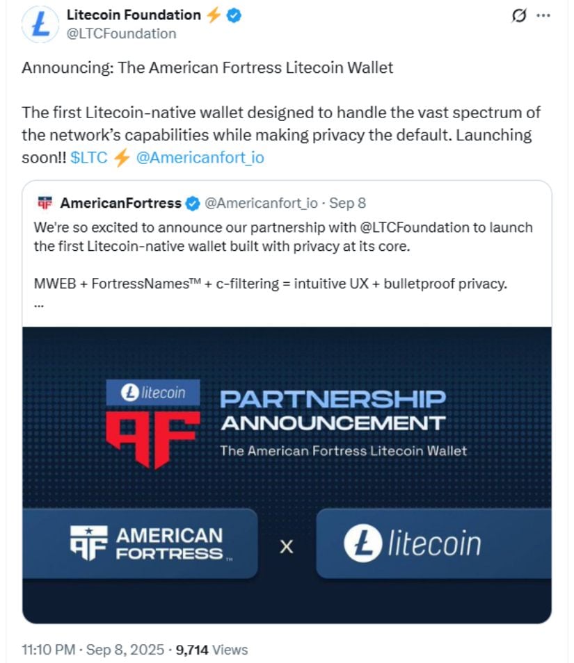 Privacy Wallet Launch Boosts Litecoin Value
