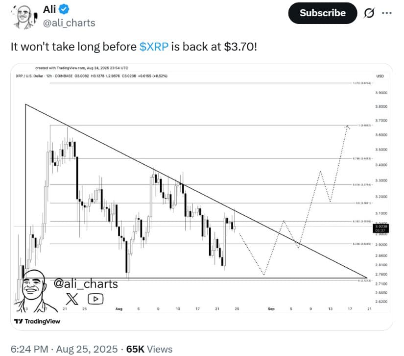 Technical Analyst Calls for XRP Rally to $3.70