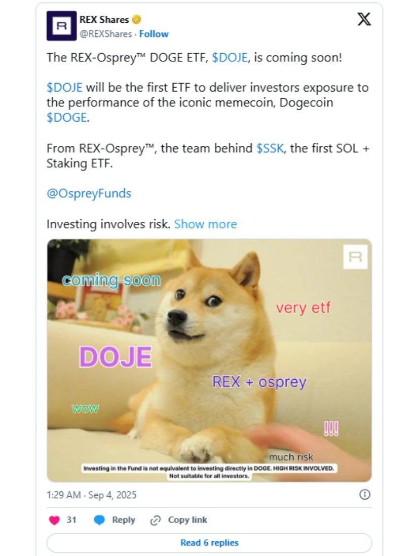 First U.S. Dogecoin ETF Filing Sparks Optimism