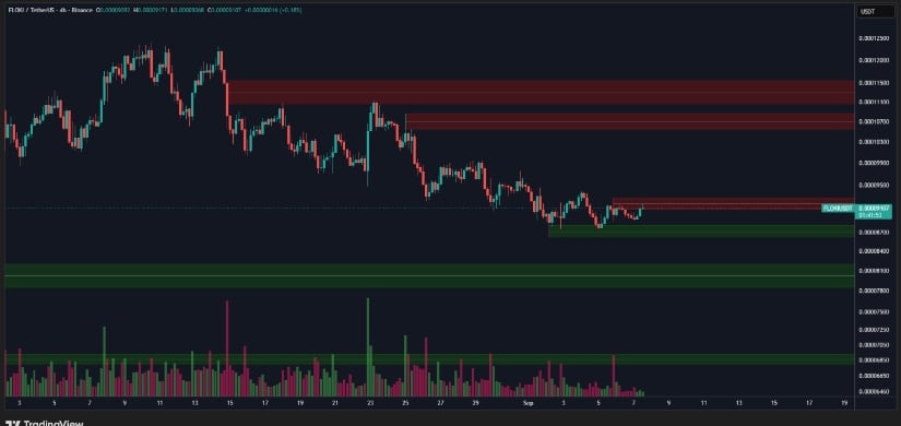 FLOKI Crypto Resistance Level at $0.000107