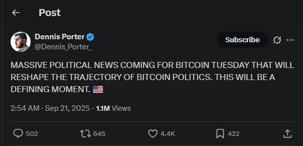 Dennis Porter’s X post