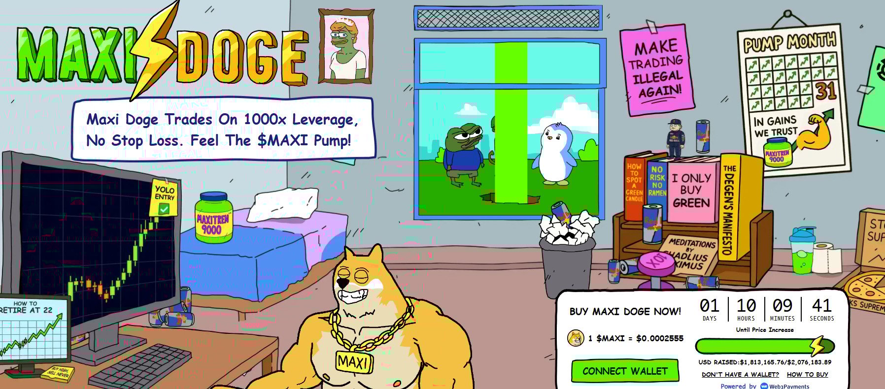Maxi Doge’s presale page