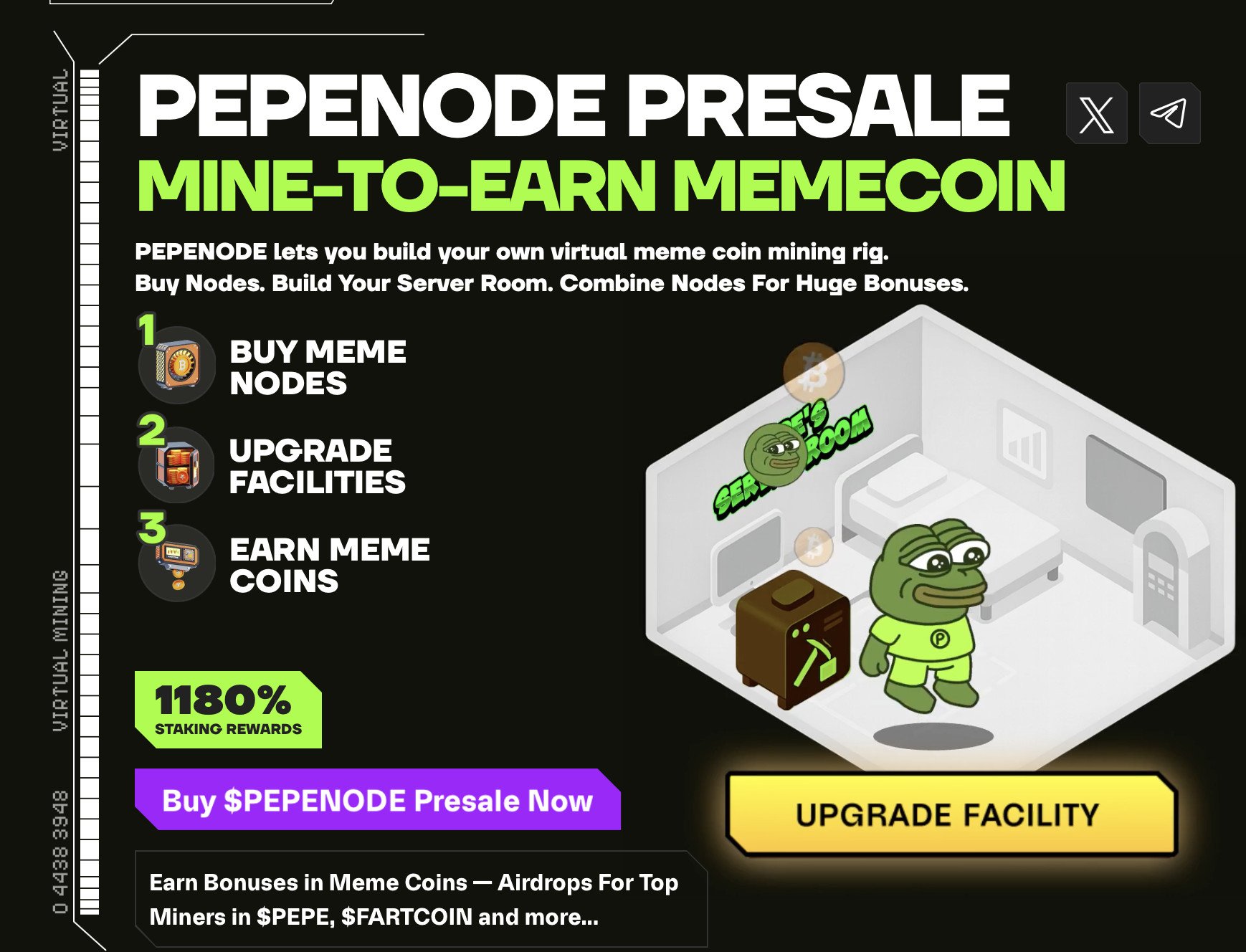 Pepenode mine-to-earn mechanism. 