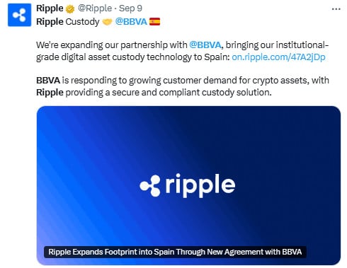 Ripple and BBVA Partnership