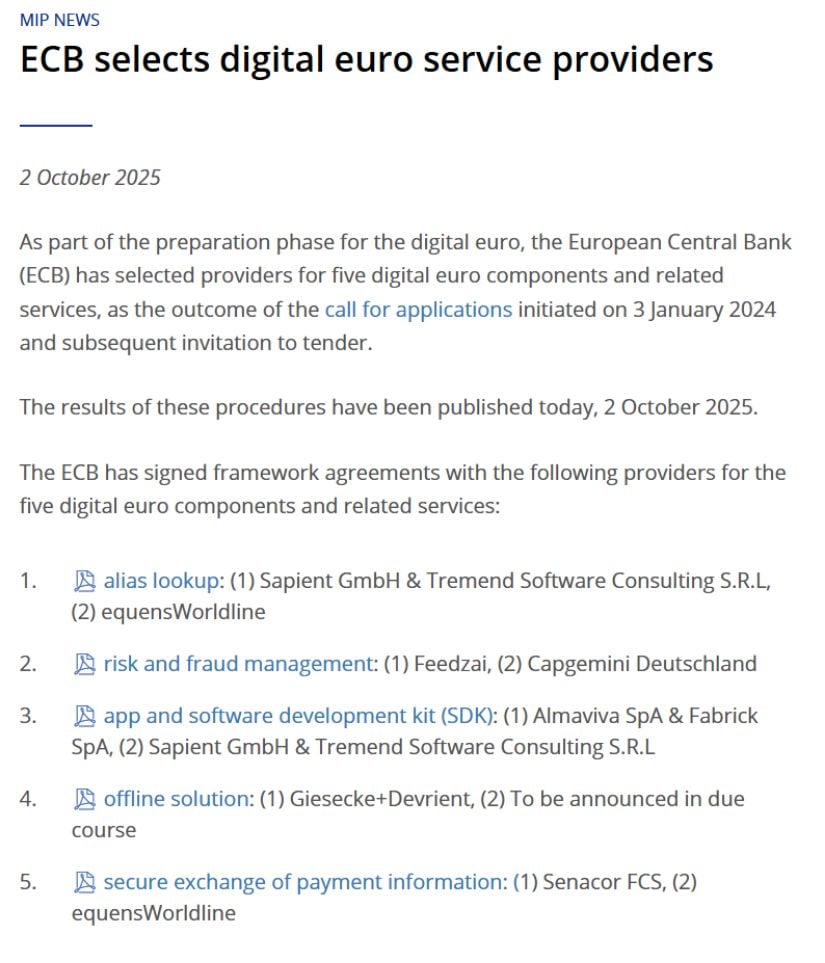 Banco Central Europeo elige socios tecnológicos para el euro digital