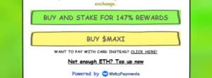 Buy and stake Maxi Doge token