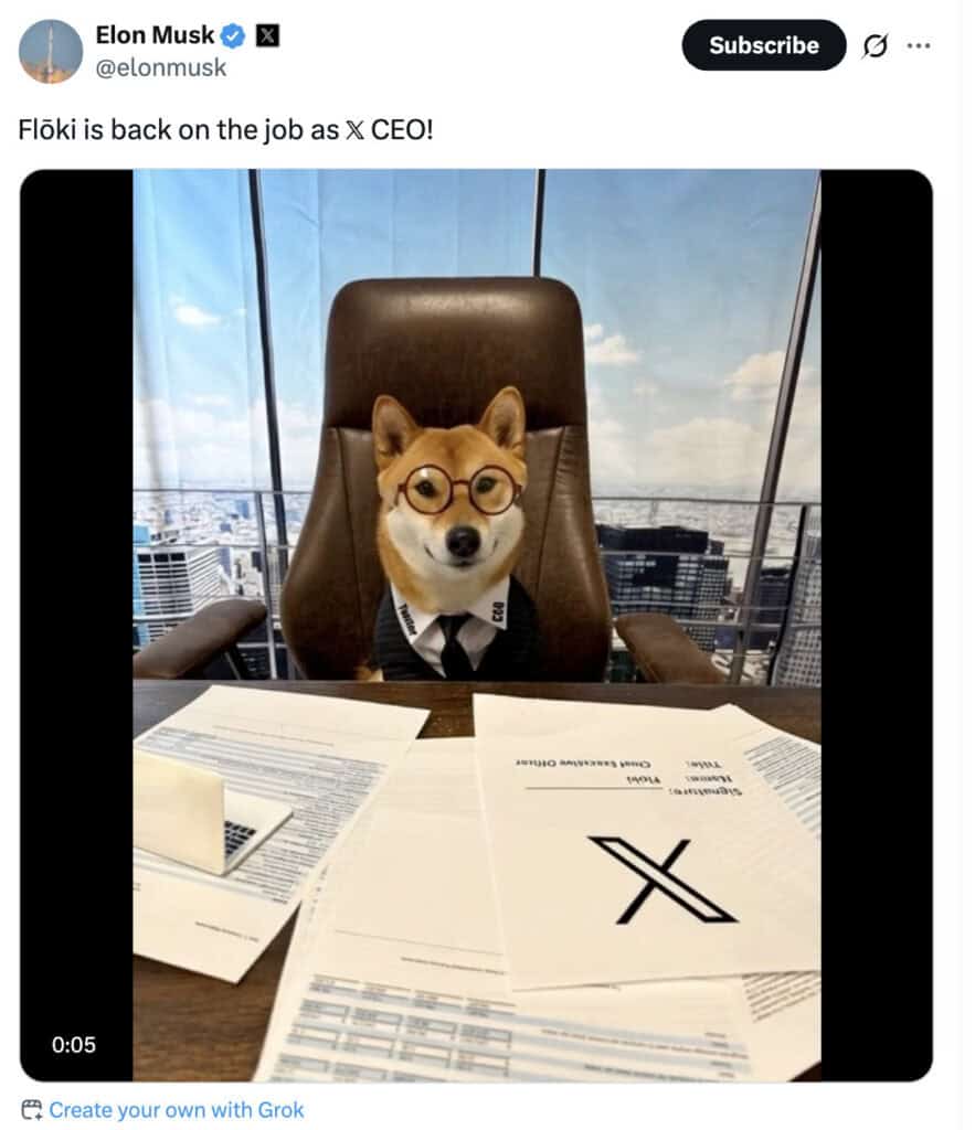 Dogecoin, the original meme coin that refuses to die, is back in the spotlight — and yes, it’s Elon Musk’s fault again. One cryptic post on X featuring the Shiba Inu mascot sent DOGE up 2.5% to $0.20, stretching its two-week rebound to an eye-watering 50%. Traders are now whispering about a potential 25% surge to $0.26 — a move that would mark another Musk-powered rally.