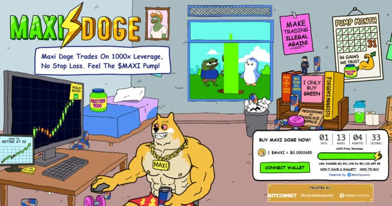 Maxi Doge ($MAXI presale UI.